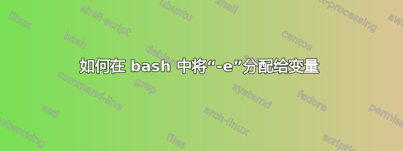 如何在 bash 中将“-e”分配给变量