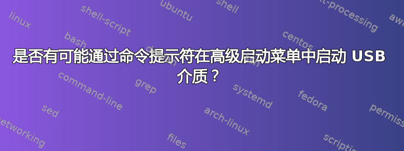 是否有可能通过命令提示符在高级启动菜单中启动 USB 介质？