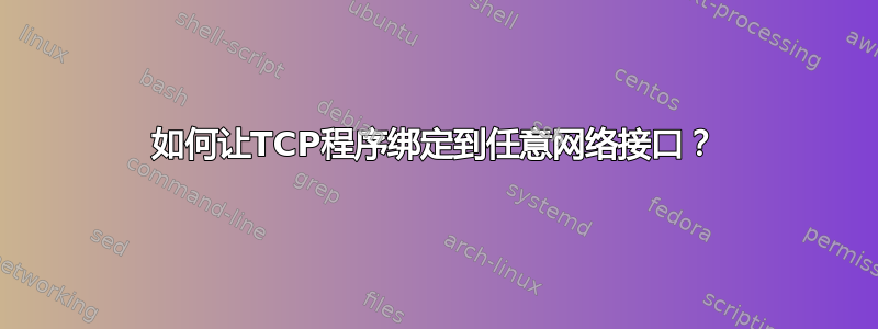 如何让TCP程序绑定到任意网络接口？