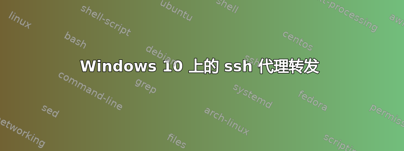 Windows 10 上的 ssh 代理转发