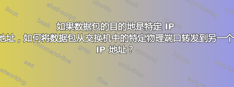 如果数据包的目的地是特定 IP 地址，如何将数据包从交换机中的特定物理端口转发到另一个 IP 地址？