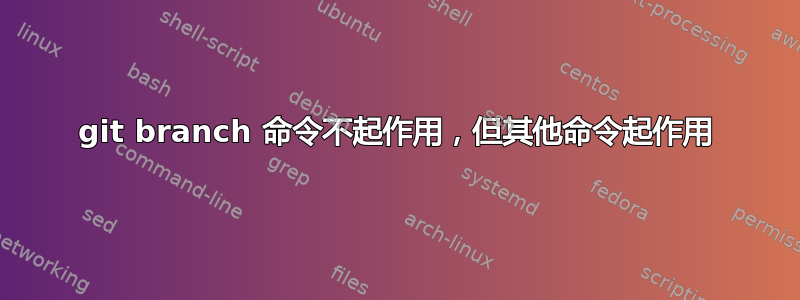 git branch 命令不起作用，但其他命令起作用