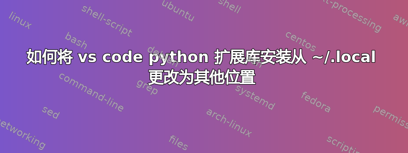 如何将 vs code python 扩展库安装从 ~/.local 更改为其他位置