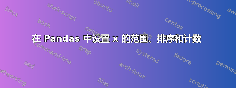 在 Pandas 中设置 x 的范围、排序和计数