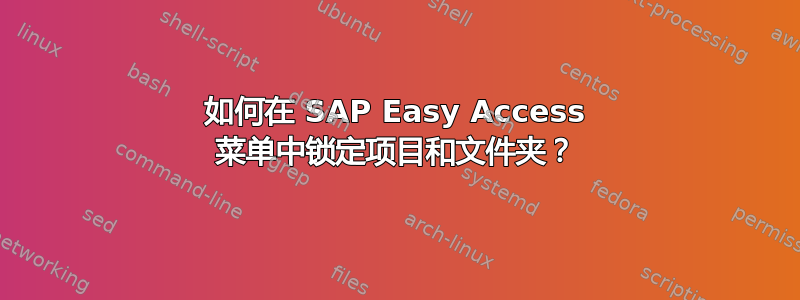 如何在 SAP Easy Access 菜单中锁定项目和文件夹？