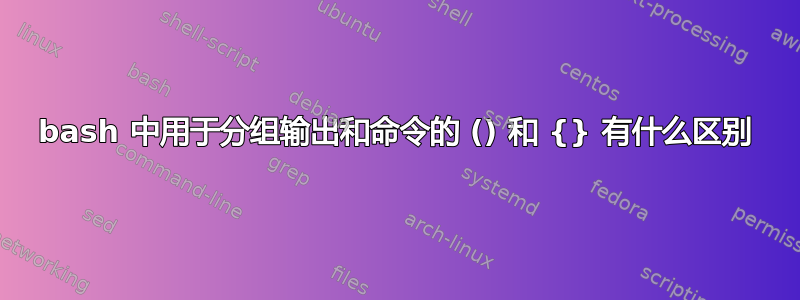 bash 中用于分组输出和命令的 () 和 {} 有什么区别