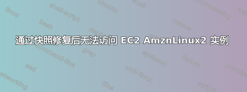 通过快照修复后无法访问 EC2 AmznLinux2 实例