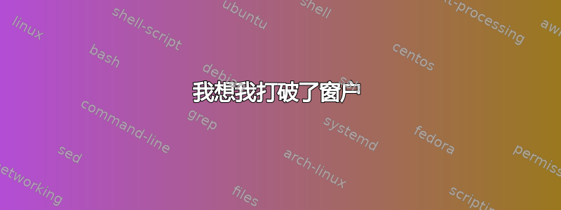 我想我打破了窗户