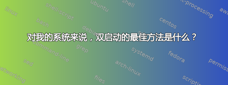 对我的系统来说，双启动的最佳方法是什么？