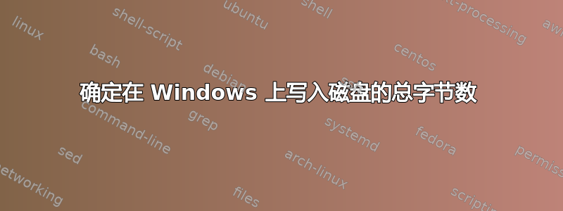 确定在 Windows 上写入磁盘的总字节数