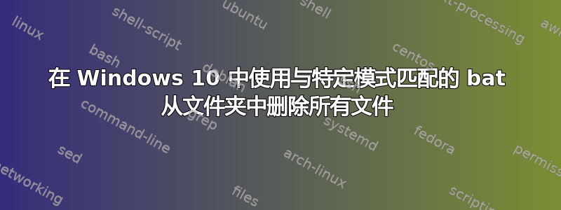 在 Windows 10 中使用与特定模式匹配的 bat 从文件夹中删除所有文件