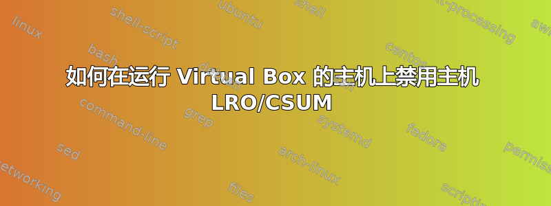 如何在运行 Virtual Box 的主机上禁用主机 LRO/CSUM