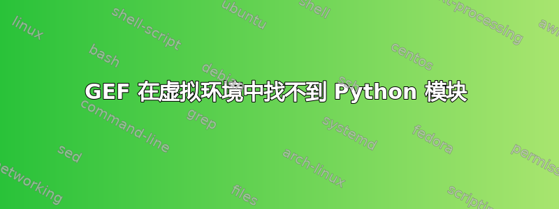 GEF 在虚拟环境中找不到 Python 模块