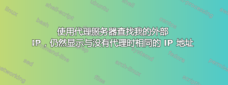 使用代理服务器查找我的外部 IP，仍然显示与没有代理时相同的 IP 地址