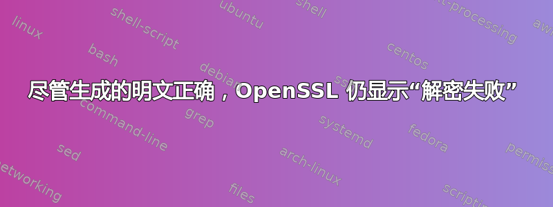 尽管生成的明文正确，OpenSSL 仍显示“解密失败”