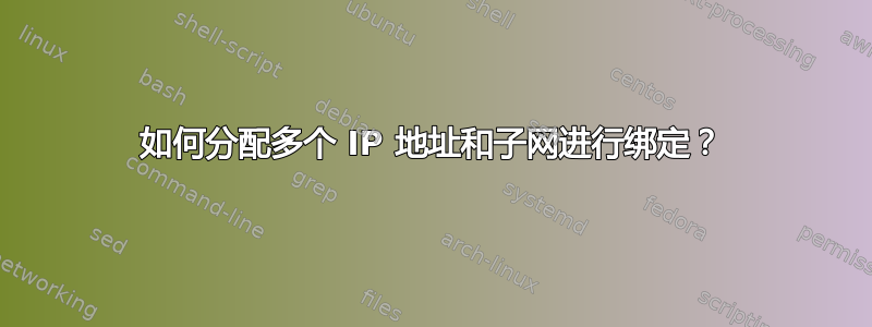 如何分配多个 IP 地址和子网进行绑定？