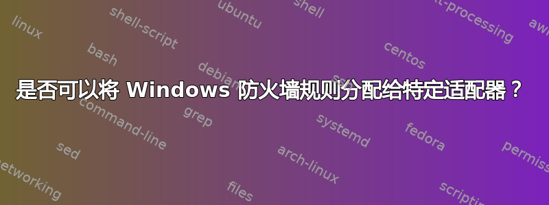 是否可以将 Windows 防火墙规则分配给特定适配器？