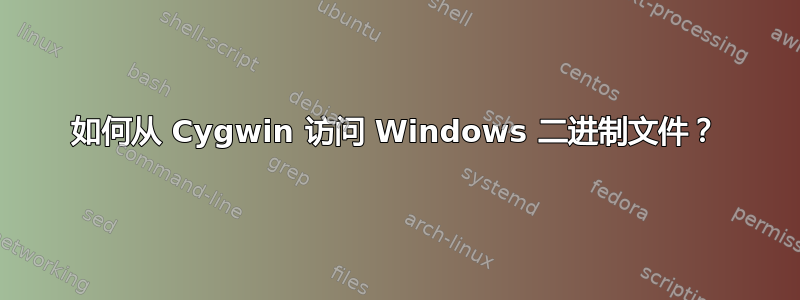 如何从 Cygwin 访问 Windows 二进制文件？