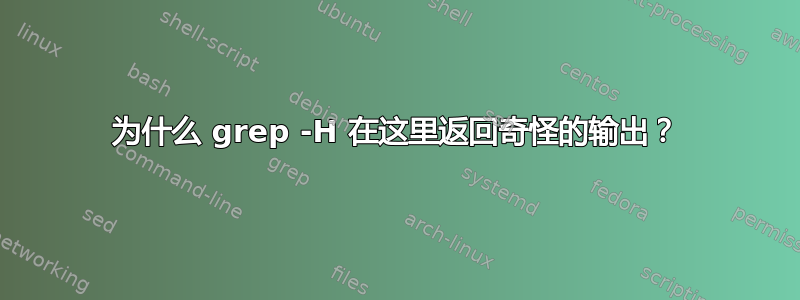 为什么 grep -H 在这里返回奇怪的输出？