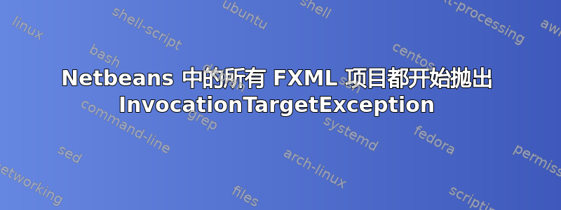 Netbeans 中的所有 FXML 项目都开始抛出 InvocationTargetException