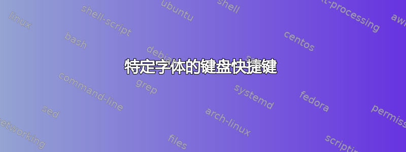 特定字体的键盘快捷键