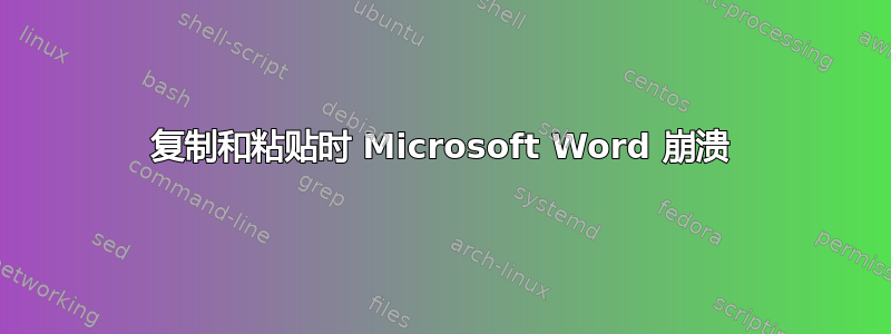 复制和粘贴时 Microsoft Word 崩溃