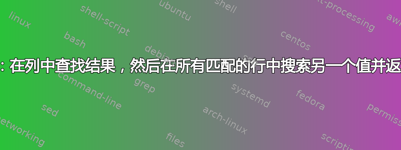 Excel：在列中查找结果，然后在所有匹配的行中搜索另一个值并返回总和