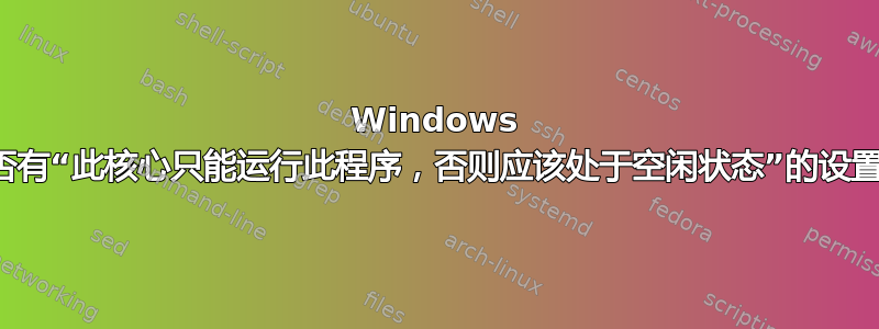 Windows 是否有“此核心只能运行此程序，否则应该处于空闲状态”的设置？