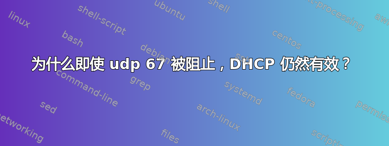 为什么即使 udp 67 被阻止，DHCP 仍然有效？