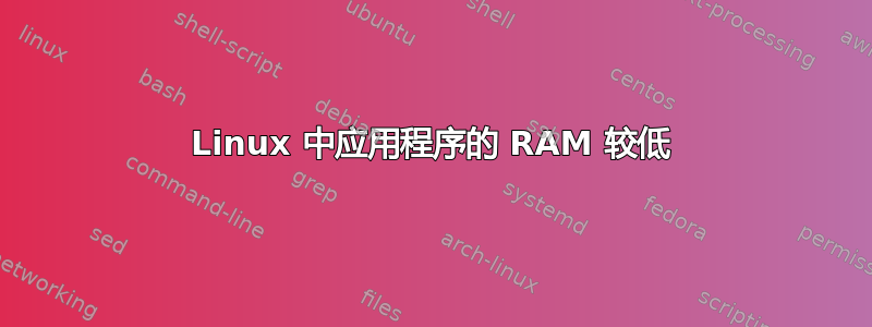 Linux 中应用程序的 RAM 较低