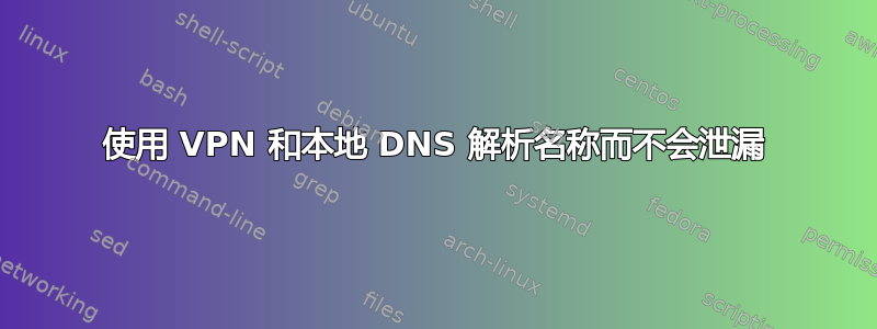 使用 VPN 和本地 DNS 解析名称而不会泄漏