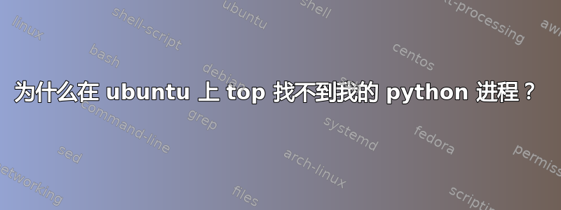 为什么在 ubuntu 上 top 找不到我的 python 进程？