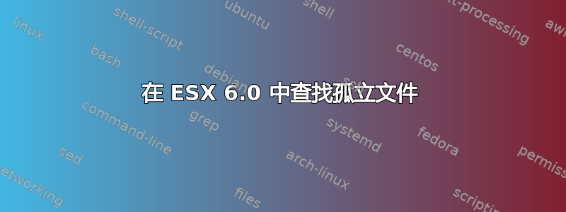 在 ESX 6.0 中查找孤立文件