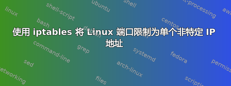 使用 iptables 将 Linux 端口限制为单个非特定 IP 地址