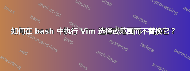 如何在 bash 中执行 Vim 选择或范围而不替换它？