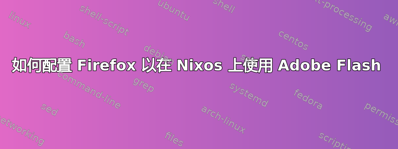 如何配置 Firefox 以在 Nixos 上使用 Adob​​e Flash