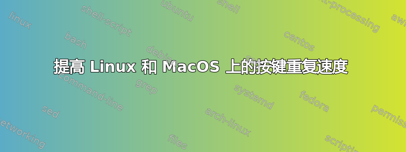 提高 Linux 和 MacOS 上的按键重复速度