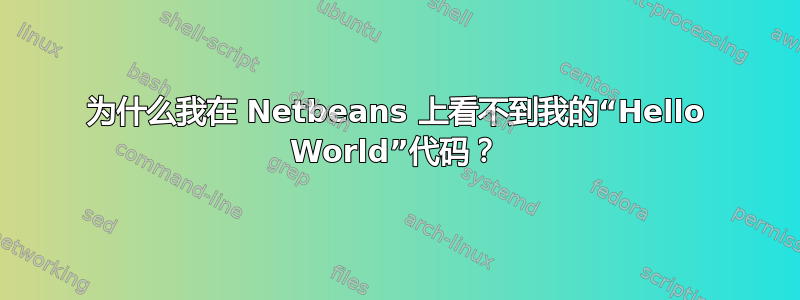 为什么我在 Netbeans 上看不到我的“Hello World”代码？