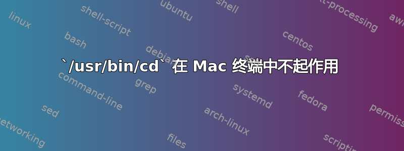 `/usr/bin/cd` 在 Mac 终端中不起作用