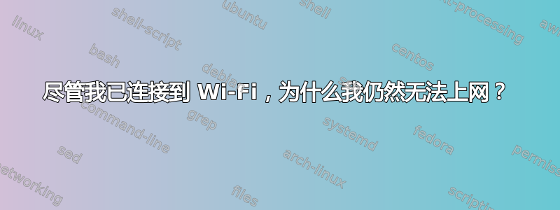 尽管我已连接到 Wi-Fi，为什么我仍然无法上网？