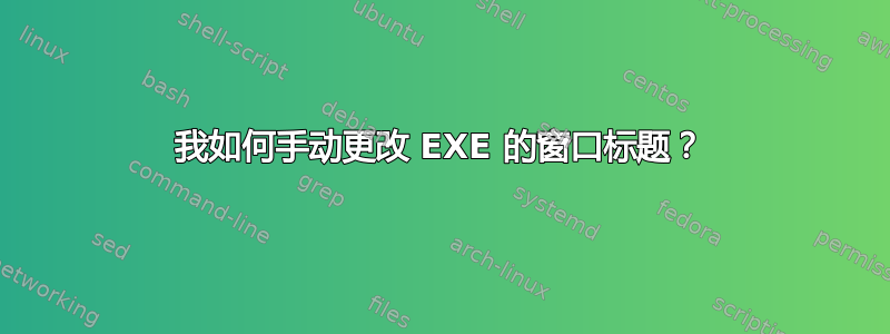 我如何手动更改 EXE 的窗口标题？