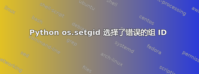 Python os.setgid 选择了错误的组 ID