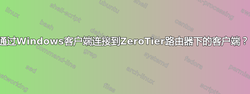 通过Windows客户端连接到ZeroTier路由器下的客户端？