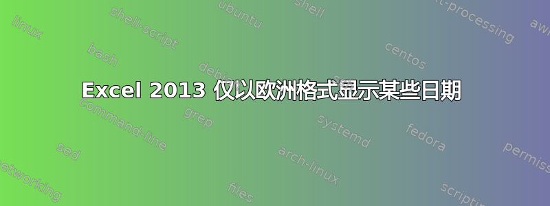 Excel 2013 仅以欧洲格式显示某些日期