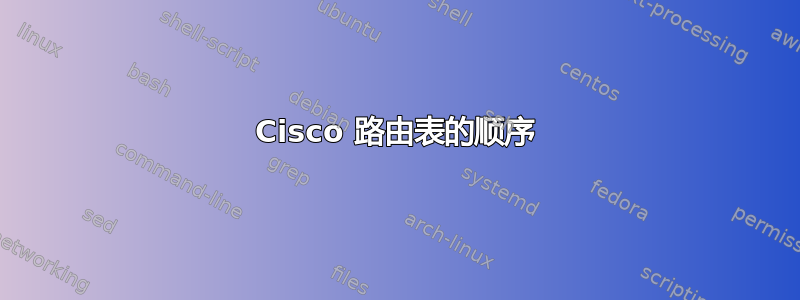 Cisco 路由表的顺序