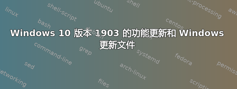 Windows 10 版本 1903 的功能更新和 Windows 更新文件