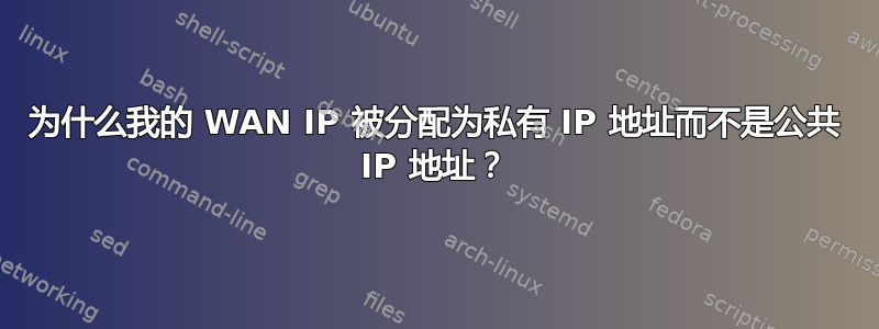 为什么我的 WAN IP 被分配为私有 IP 地址而不是公共 IP 地址？