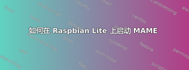 如何在 Raspbian Lite 上启动 MAME