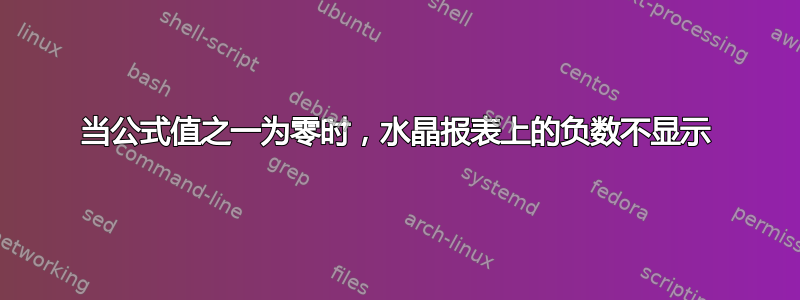 当公式值之一为零时，水晶报表上的负数不显示