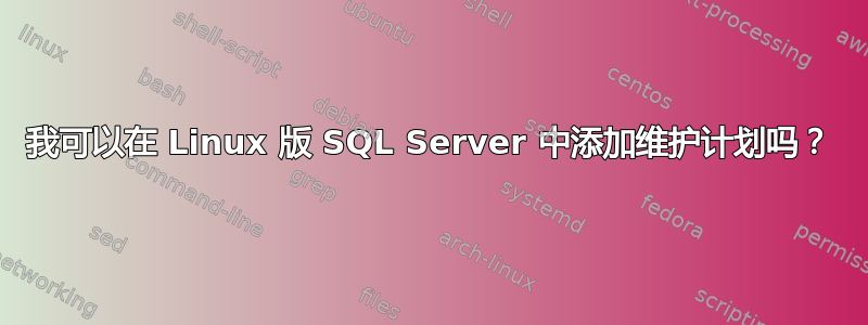 我可以在 Linux 版 SQL Server 中添加维护计划吗？